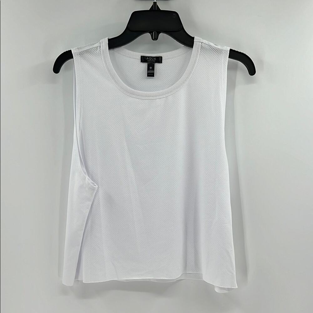 AQUA Athletic Women's Mesh Athletic Tank Top - White - Medium - NWT
